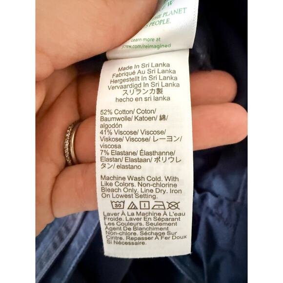 J.Crew Factory | Remy Wide-leg Cropped Pant For Women Navy | Sz 10T - Picture 8 of 9